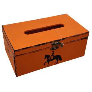 جعبه-دستمال-کاغذی-نارنجی-دکوری-طرح-هرمس-با-قفل-فلزی