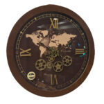 ساعت-دیواری-چرخ‌دنده‌ای-شوبرت-قطر-۷۰-قهوه‌ای-طرح-نقشه-جهان-با-موتور-بی‌صدا
