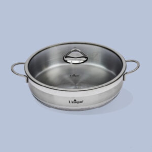 یونیک-تابه-استیل-درب-دار-دو-دسته-سایز-28-مدل-9945